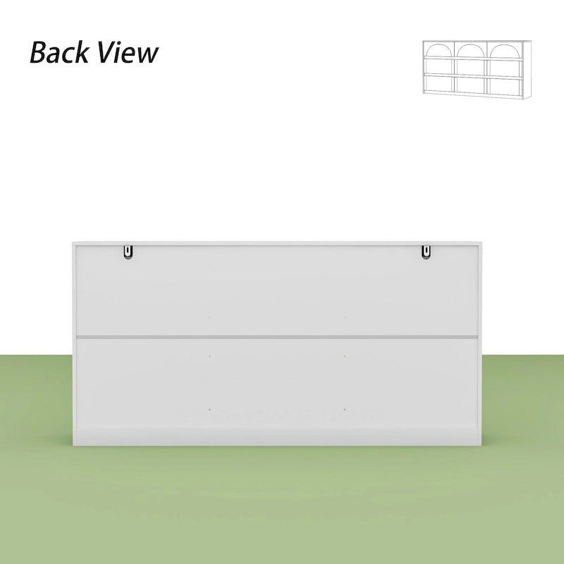 Commode de rangement blanche à 6 tiroirs pour chambre, salle à manger et cuisine
