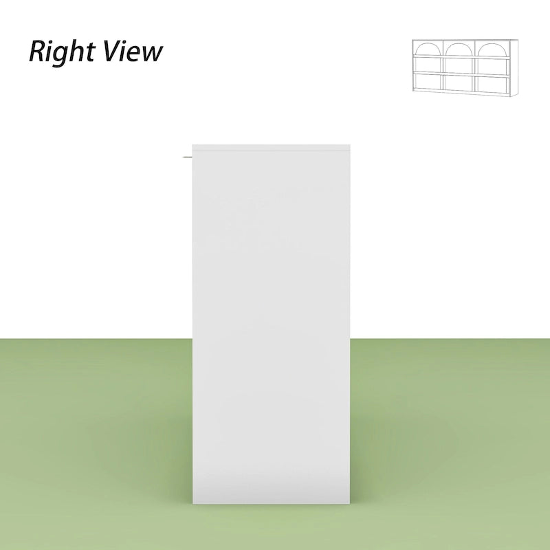 Commode de rangement blanche à 6 tiroirs pour chambre, salle à manger et cuisine