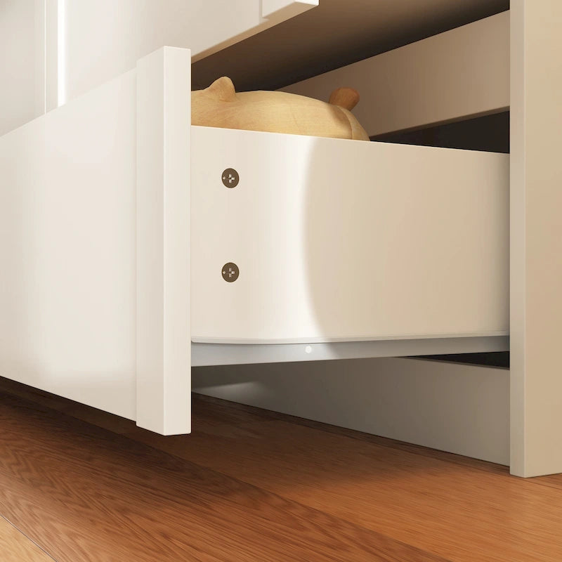 Commode de rangement blanche à 6 tiroirs pour chambre, salle à manger et cuisine