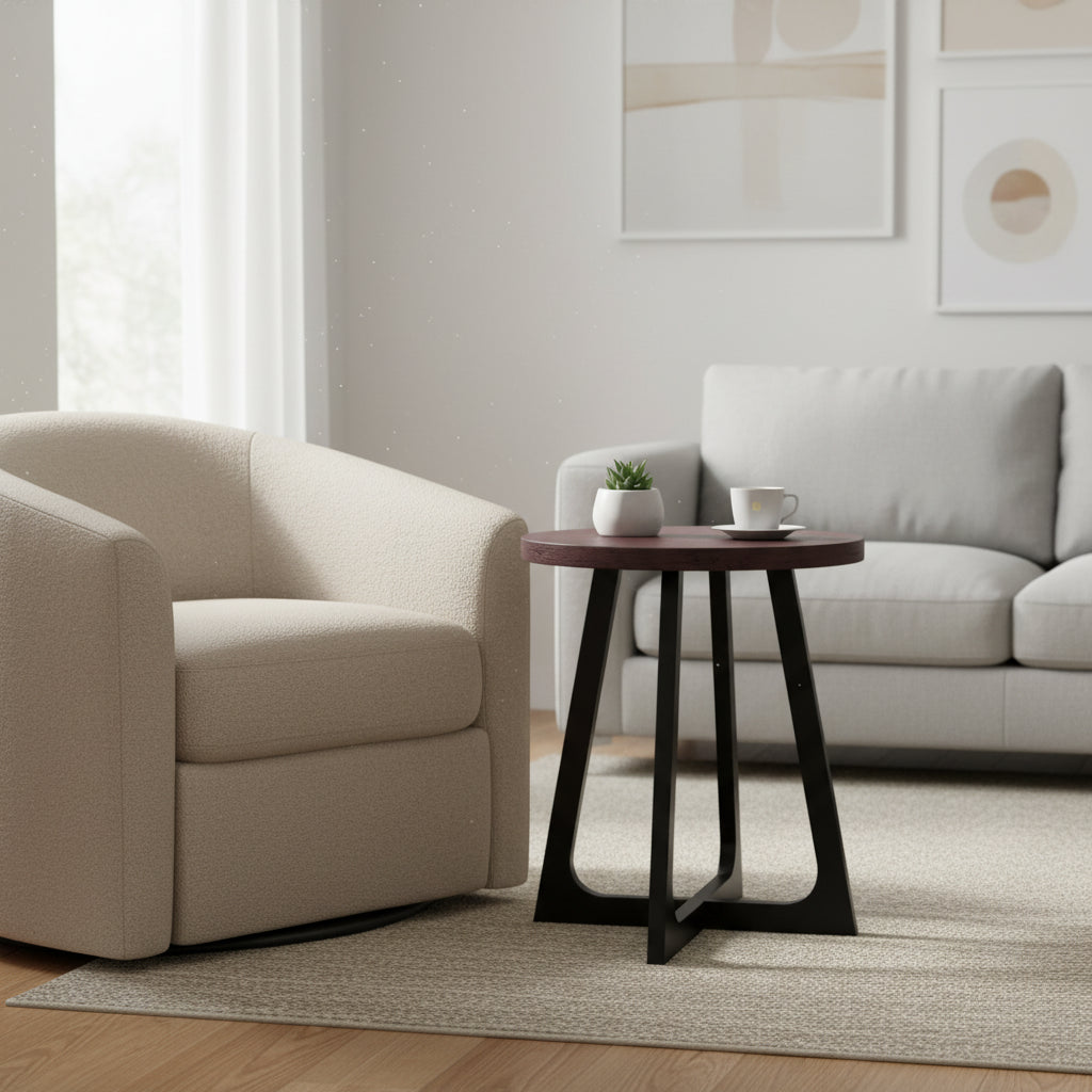 Table d'appoint ronde moderne de 50 cm pour salon